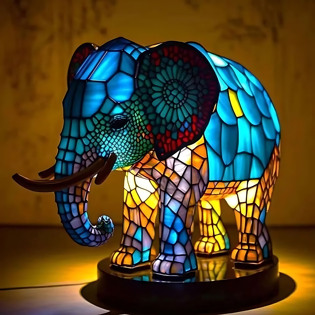 LumiereAnimale | Geschilderde glazen tafellamp