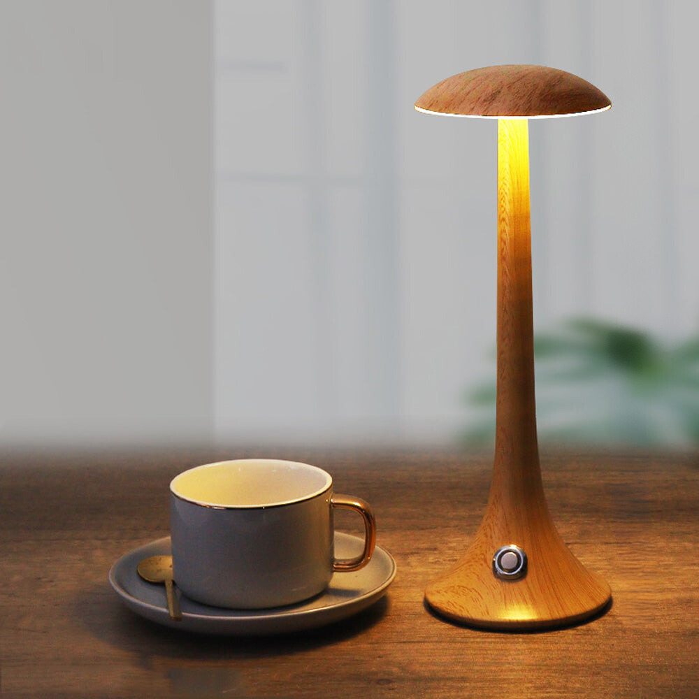 LumièreNature | Elegante en mobiele houten tafellamp voor woonkamer en kantoor