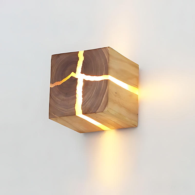 CubeÉlégance | Unieke handgemaakte kubusvormige wandlamp