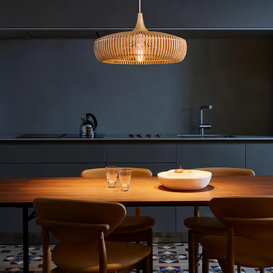 LumiereNoix | Hanglamp van walnotenhout voor een rustieke en elegante sfeer