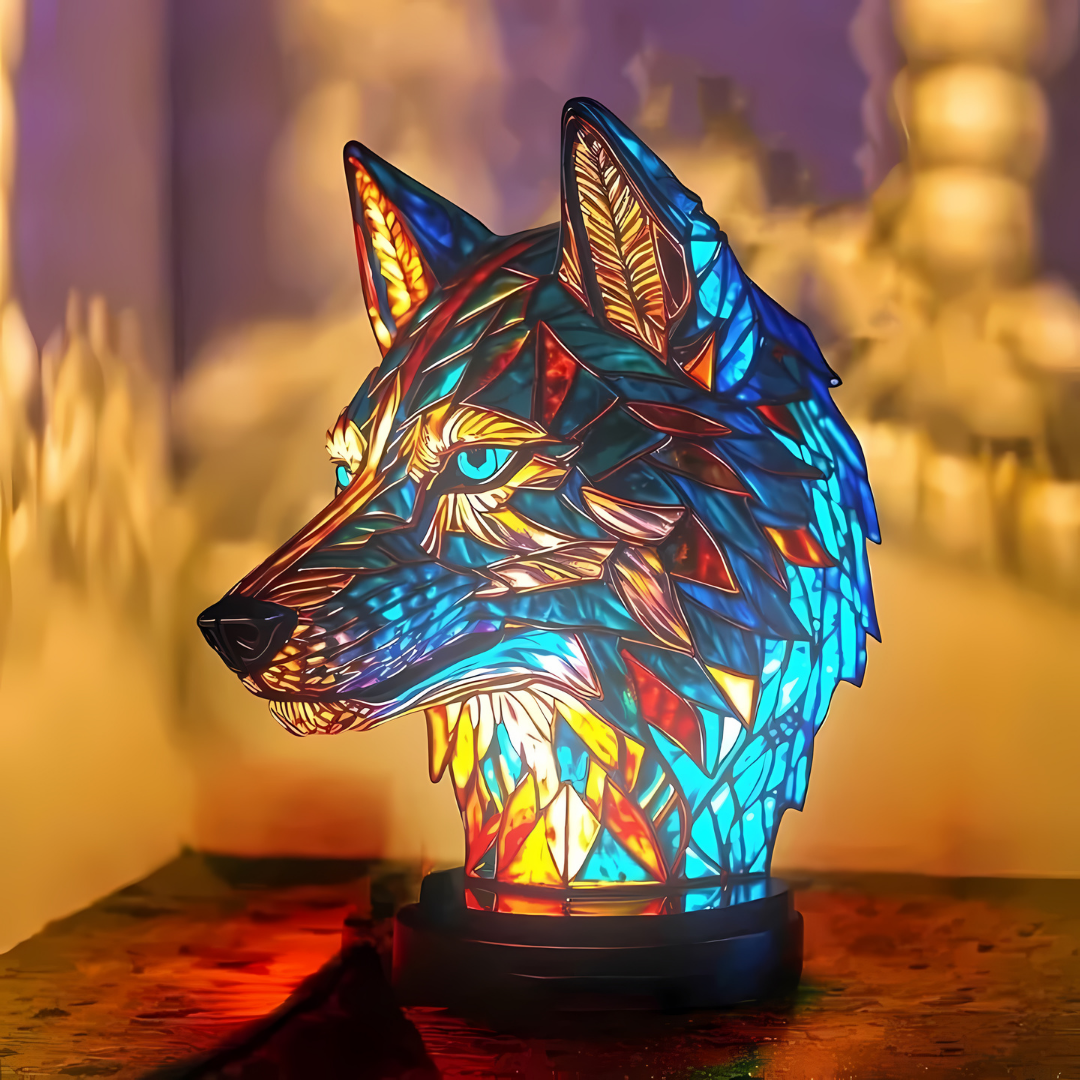 LumiereAnimale | Geschilderde glazen tafellamp