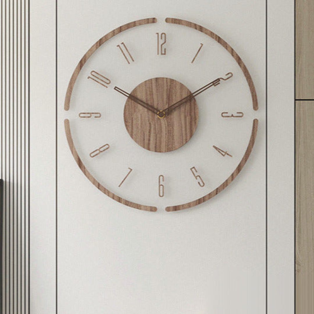 EssenceNoire | Minimalistische Scandinavische houten wandklok