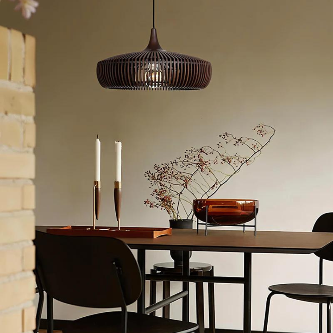 LumiereNoix | Hanglamp van walnotenhout voor een rustieke en elegante sfeer