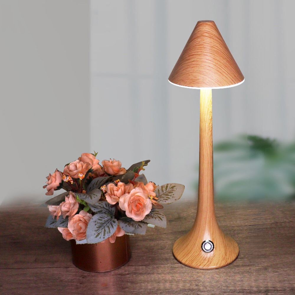 LumièreNature | Elegante en mobiele houten tafellamp voor woonkamer en kantoor