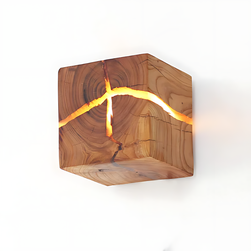 CubeÉlégance | Unieke handgemaakte kubusvormige wandlamp