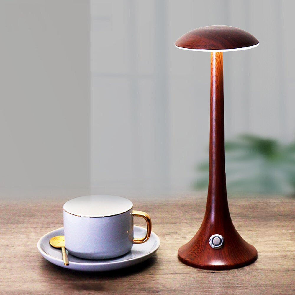 LumièreNature | Elegante en mobiele houten tafellamp voor woonkamer en kantoor
