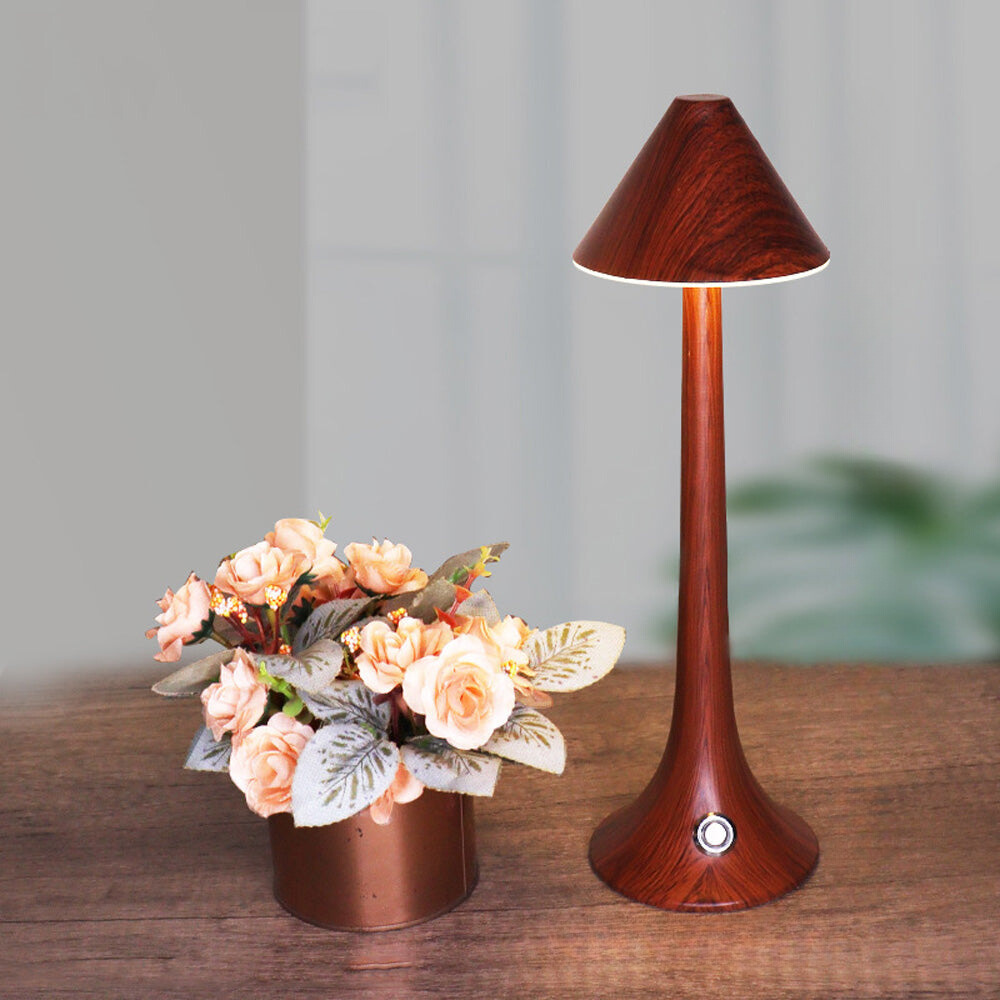 LumièreNature | Elegante en mobiele houten tafellamp voor woonkamer en kantoor