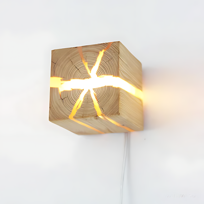 CubeÉlégance | Unieke handgemaakte kubusvormige wandlamp
