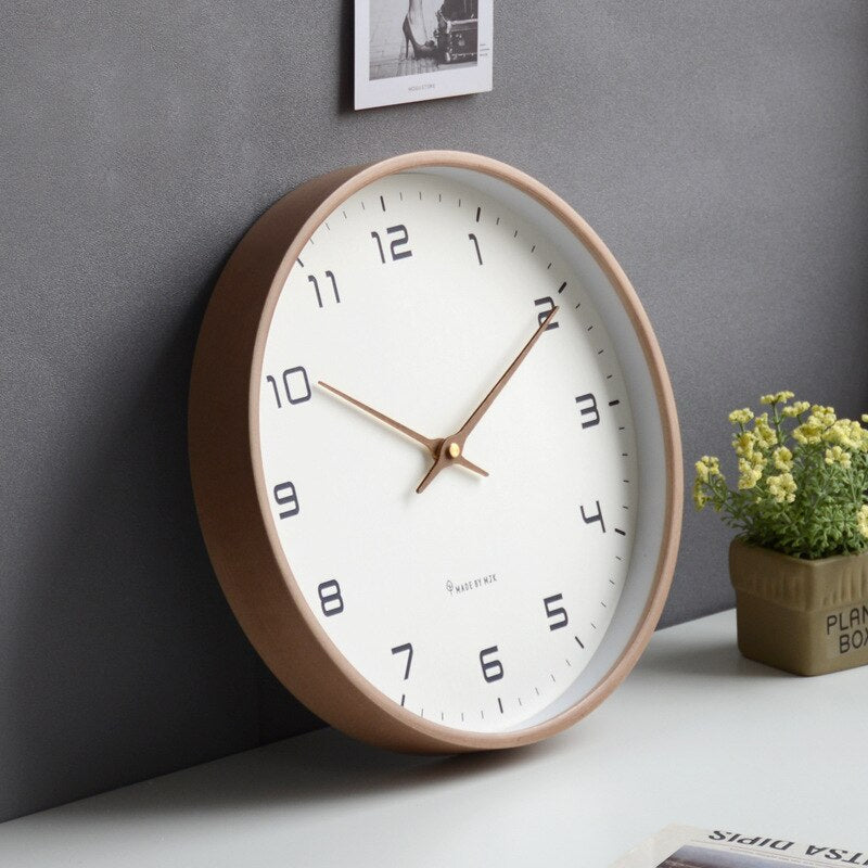 ScandiShine | Ronde houten wandklok