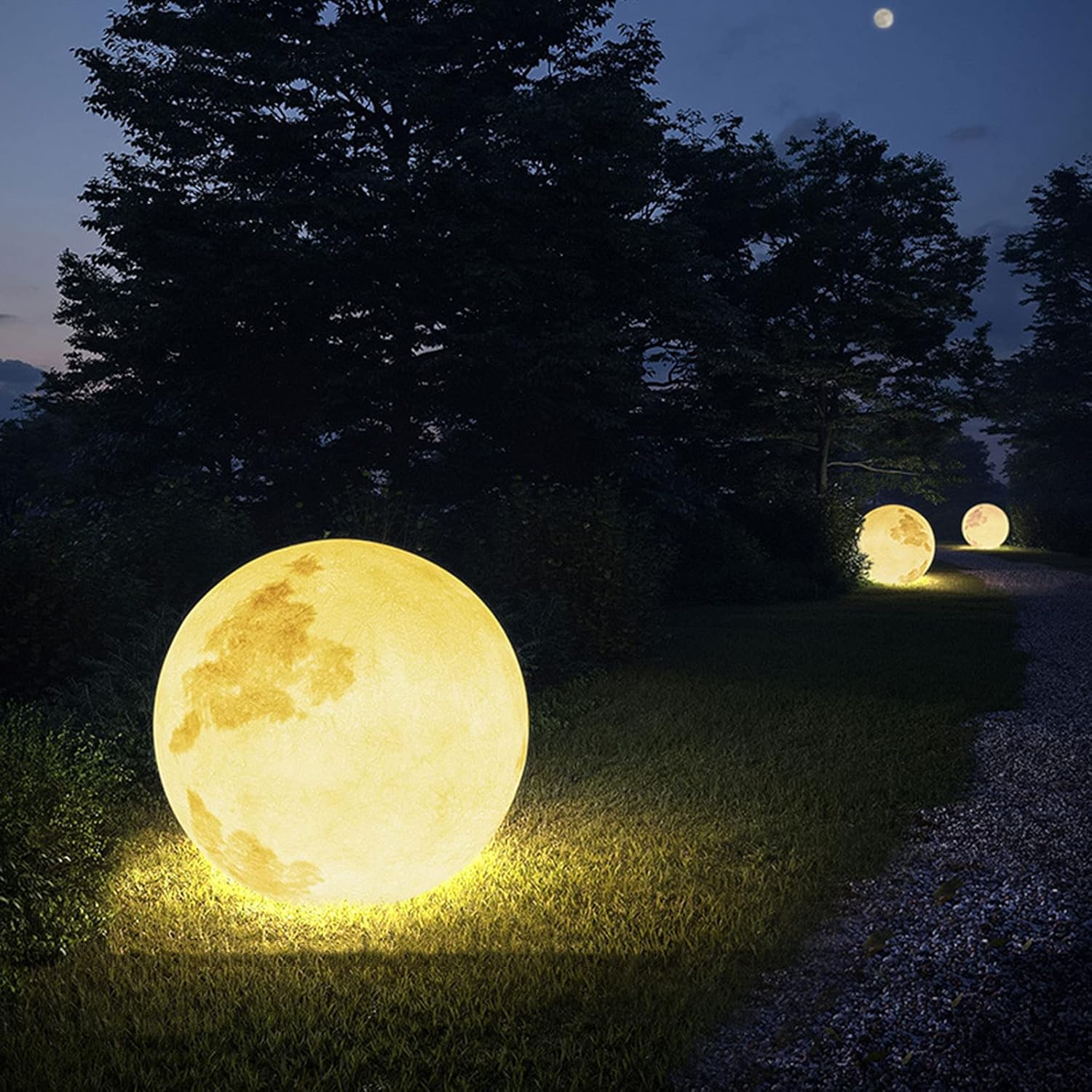 LuneGlow | Maanvormige LED-tuinlantaarn