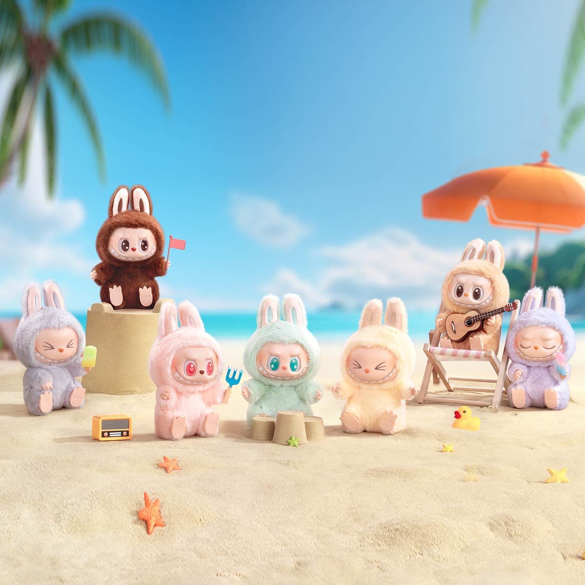 Pop Mart LES MONSTRES Labubu – Assieds-toi Peluche Vinyle – Boîte Surprise