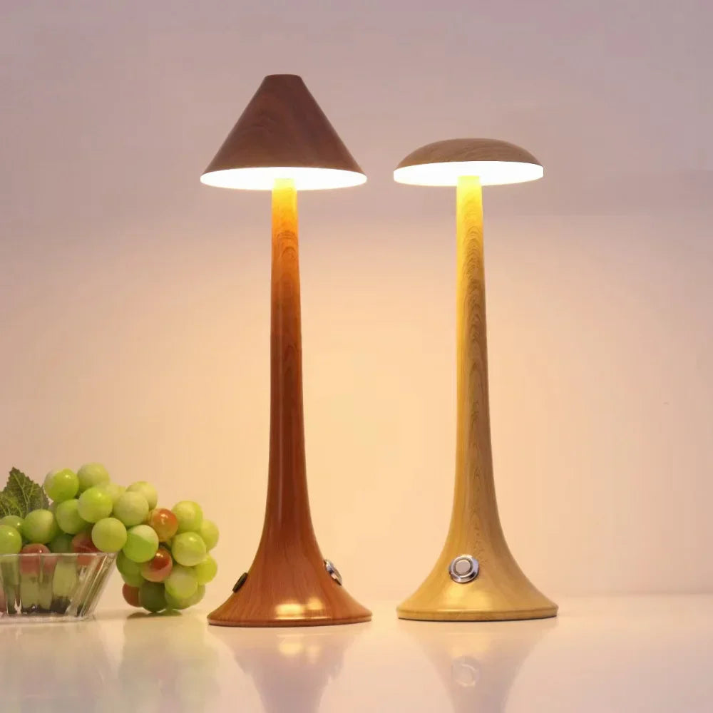 LumièreNature | Elegante en mobiele houten tafellamp voor woonkamer en kantoor