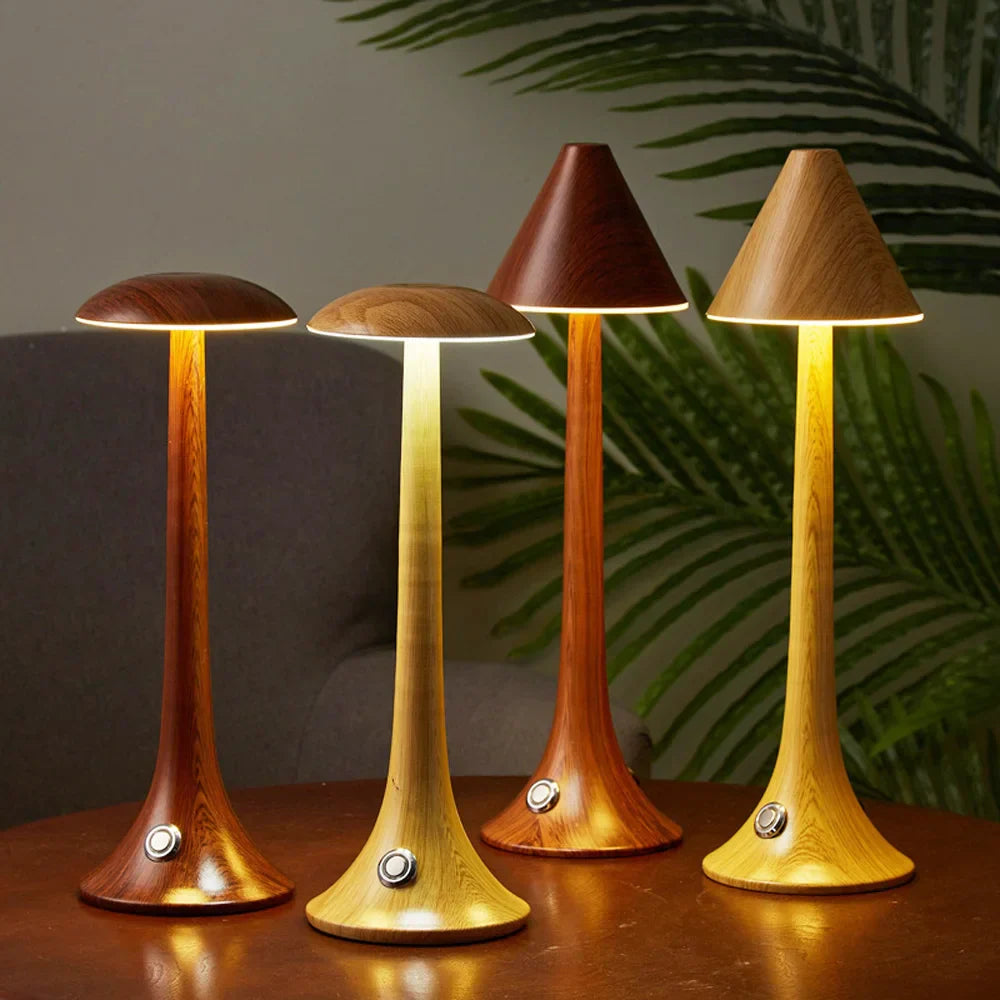 LumièreNature | Elegante en mobiele houten tafellamp voor woonkamer en kantoor