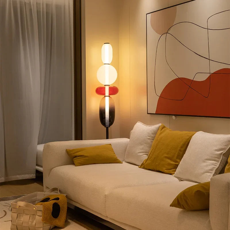 LumièreCandy | Felgekleurde glazen vloerlamp voor een gezellige sfeer