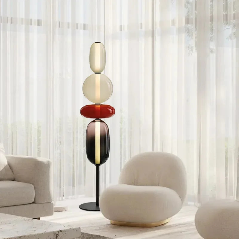LumièreCandy | Felgekleurde glazen vloerlamp voor een gezellige sfeer