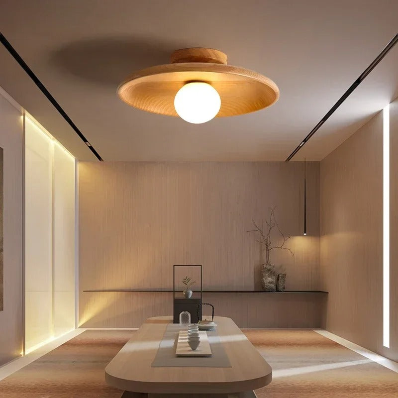NovaGlow | Elegante plafondlamp van natuurlijk hout