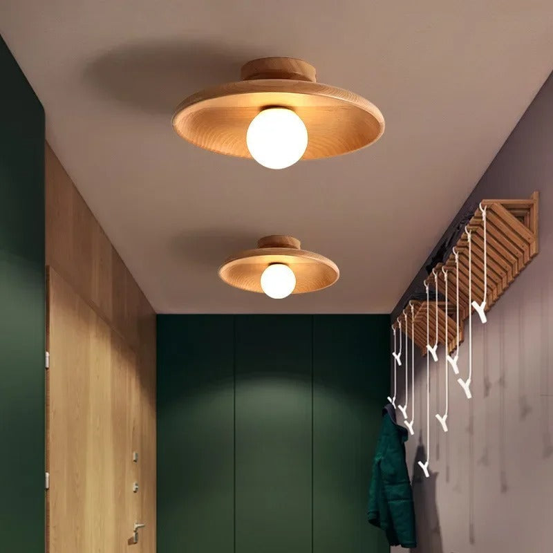 NovaGlow | Elegante plafondlamp van natuurlijk hout