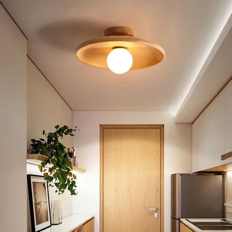 NovaGlow | Elegante plafondlamp van natuurlijk hout