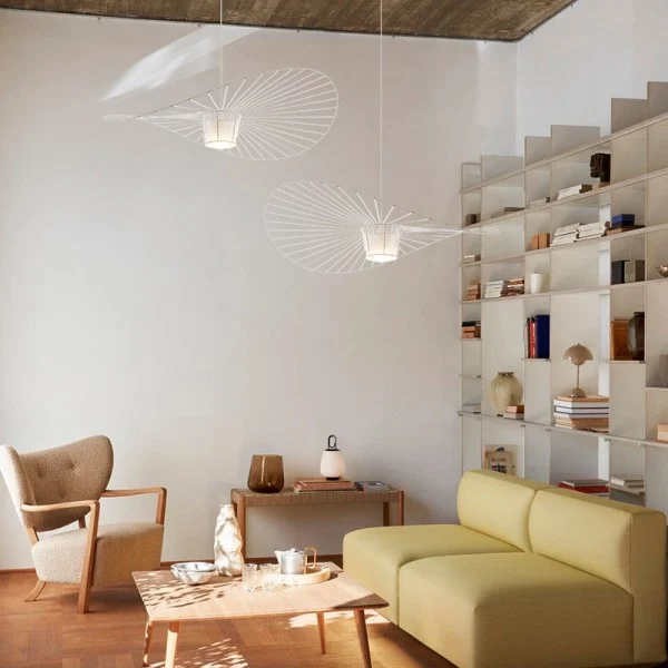 LumierePaille | Suspension Design Chapeau de Paille + Éclairage LED Moderne